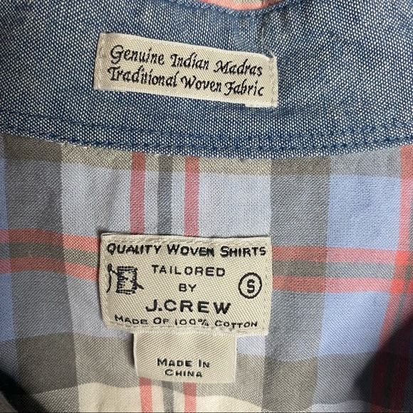 J. Crew Quality Woven Plaid Button Down Shirt Size S - Picture 7 of 9